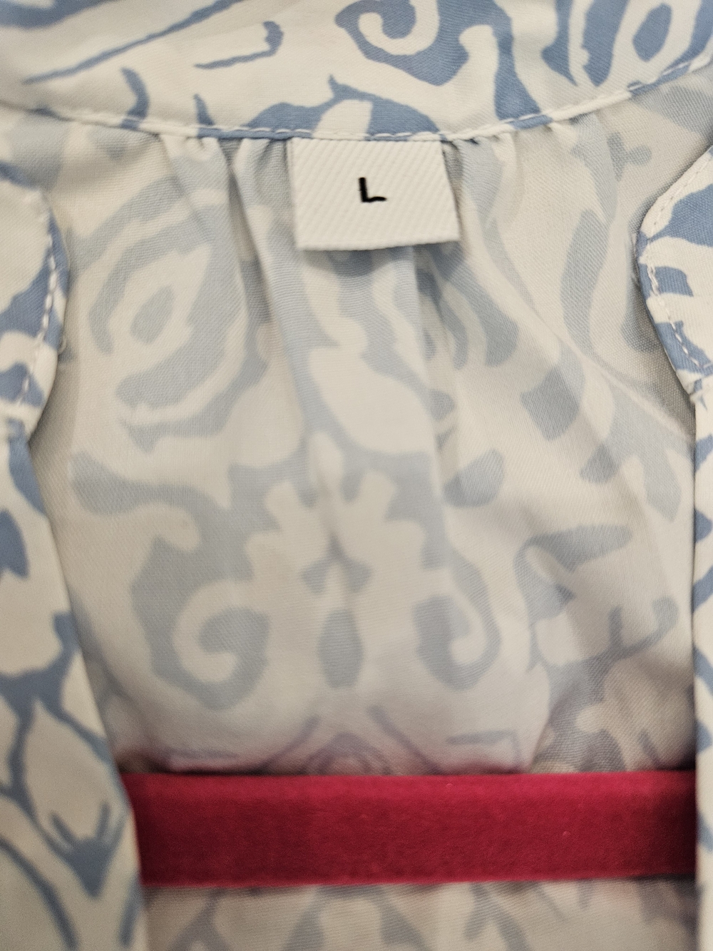 Made With Love Light Blue & White Printed Women's Dress Size L - Picture 4 of 5